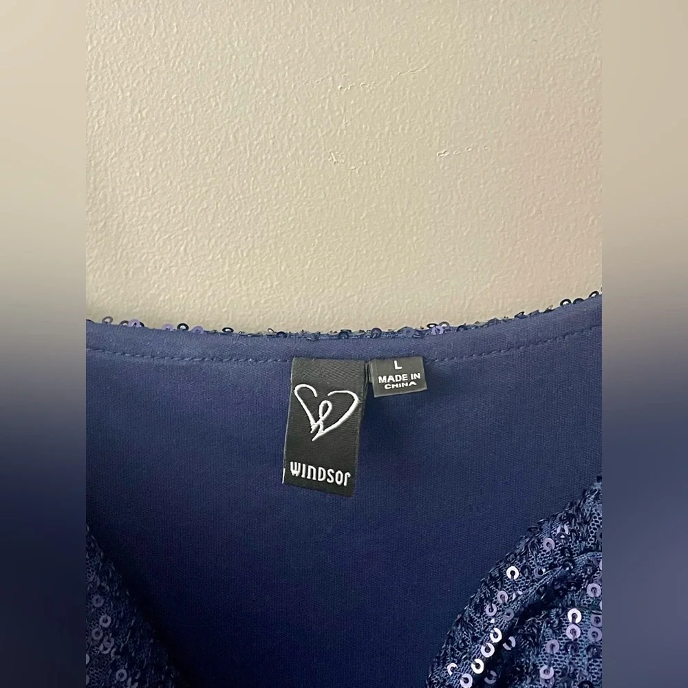 Windsor Sequin Blue Formal Dress - Picture 4 of 4